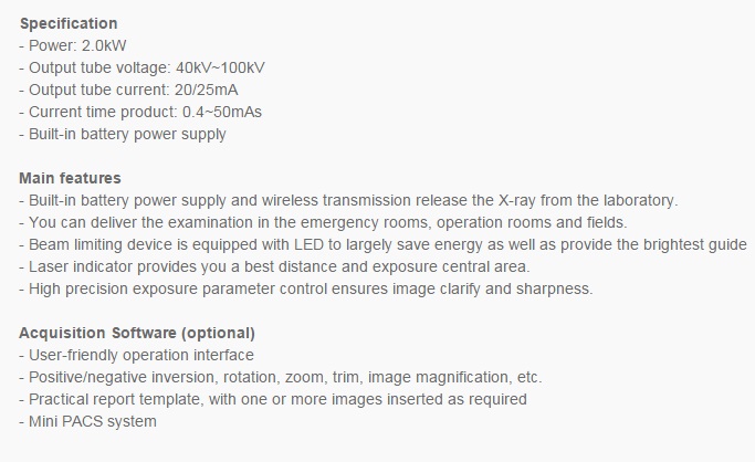 SIUI Veterinary Portable X-Ray 8100